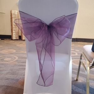 Plum Organza Chair Sashes